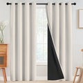 Cream Blackout Grommet Curtains 2 Panels