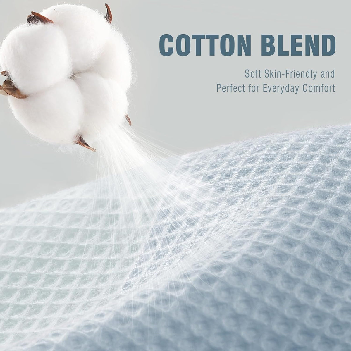 Light Blue Waffle Weave Shower Curtain