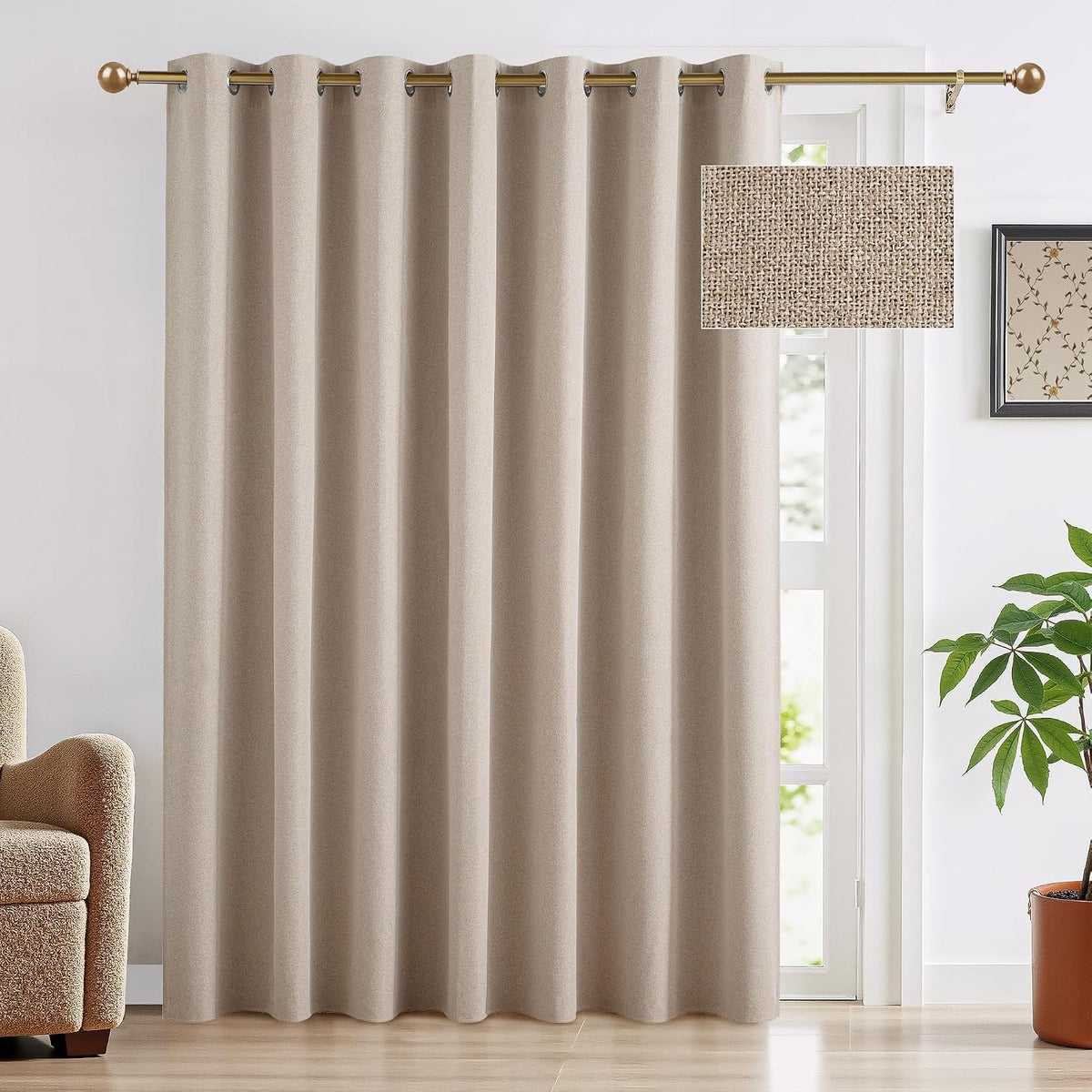 Mocha Blackout Grommet Curtain 1 Panel