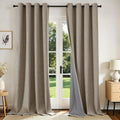 Linen Blackout Grommet Curtains 2 Panels