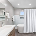 White Waffle Weave Water‑Repellent Shower Curtain