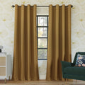 Gold Theater‑Grade Blackout Grommet Curtains 2‑Pack