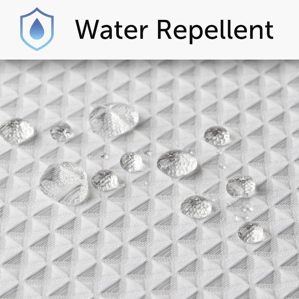 White Waffle Weave Water‑Repellent Shower Curtain
