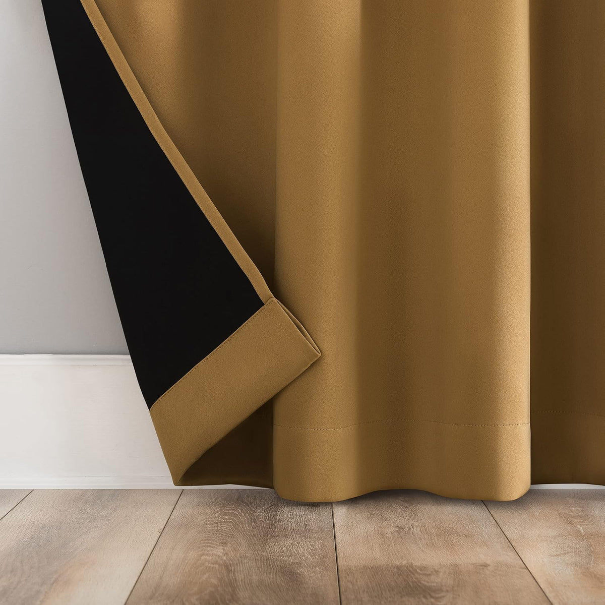 Gold Theater‑Grade Blackout Grommet Curtains 2‑Pack