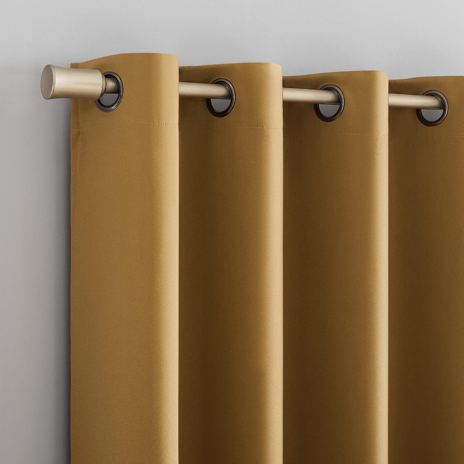 Gold Theater‑Grade Blackout Grommet Curtains 2‑Pack