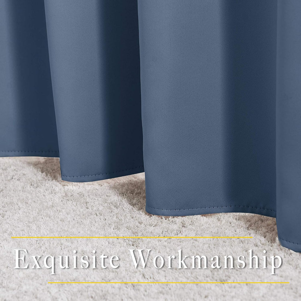 Stone Blue Blackout Grommet Curtains 2 Panels