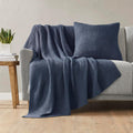 Indigo Acrylic Knit Throw Blanket