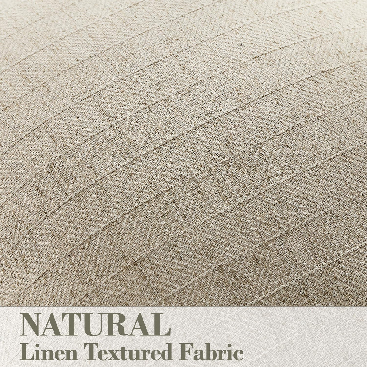 Natural Beige Linen Euro Pillow Shams Set of 2