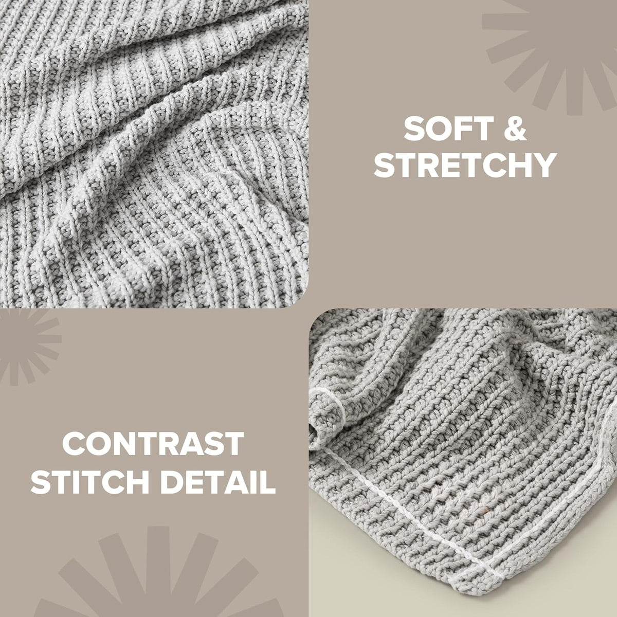 Chambray Cotton Waffle‑Weave Throw Blanket